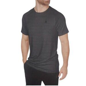 NEW Spyder Active Men's M Gray Short Sleeve Athletic Shirt Polyester/Spandex
